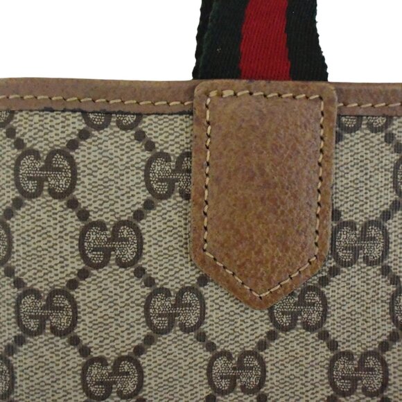 vtg 80s GUCCI Shopper Tote bag GG logo print canvas - Picture 8 of 12